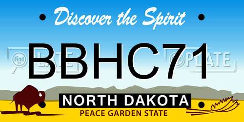 BBHC71 North Dakota License Plate