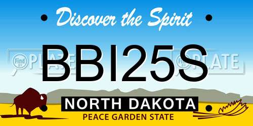 BBI25S North Dakota License Plate