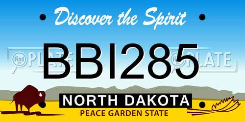 BBI285 North Dakota License Plate