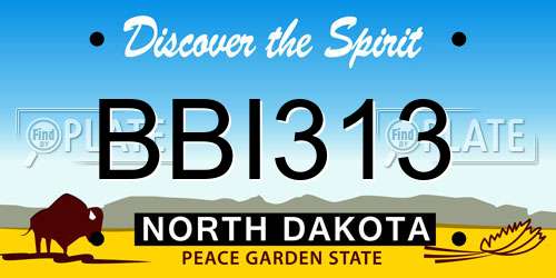 BBI313 North Dakota License Plate