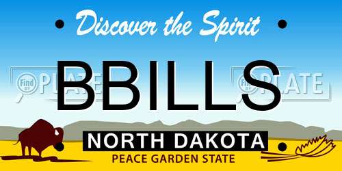 BBILLS North Dakota License Plate