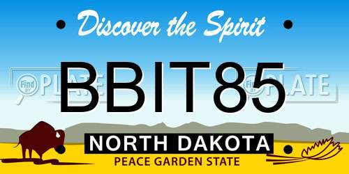 BBIT85 North Dakota License Plate