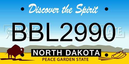 BBL2990 North Dakota License Plate