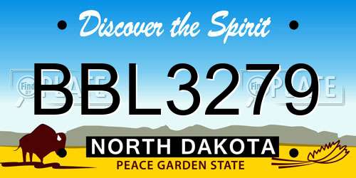BBL3279 North Dakota License Plate