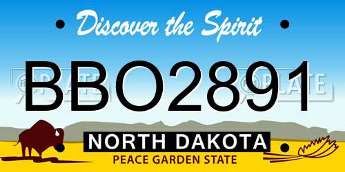 BBO2891 North Dakota License Plate