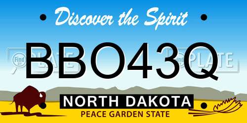 BBO43Q North Dakota License Plate