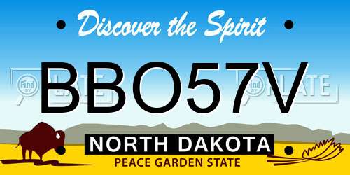 BBO57V North Dakota License Plate