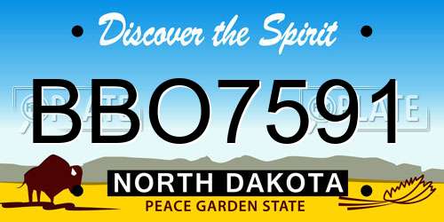 BBO7591 North Dakota License Plate