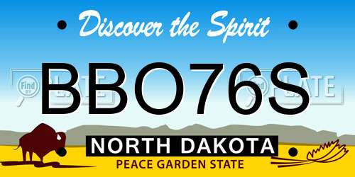 BBO76S North Dakota License Plate