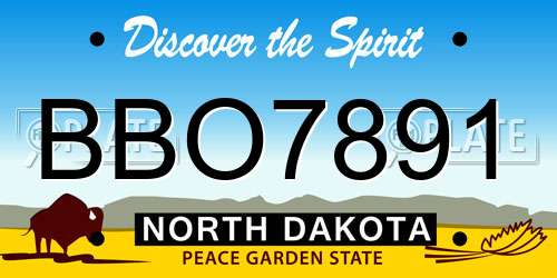 BBO7891 North Dakota License Plate
