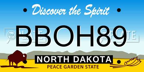 BBOH89 North Dakota License Plate