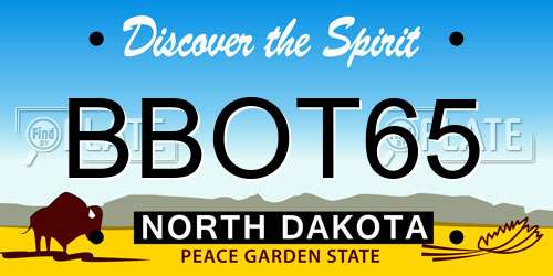 BBOT65 North Dakota License Plate