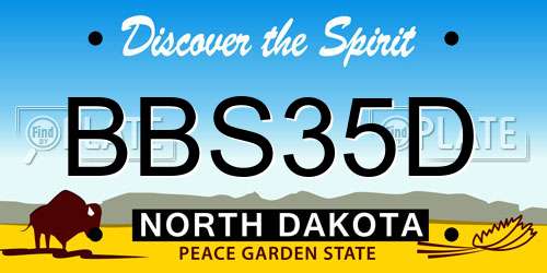 BBS35D North Dakota License Plate