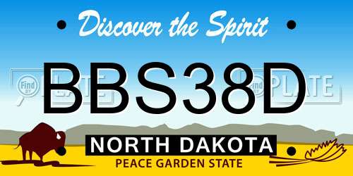 BBS38D North Dakota License Plate