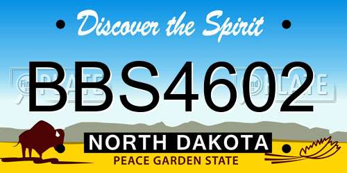 BBS4602 North Dakota License Plate