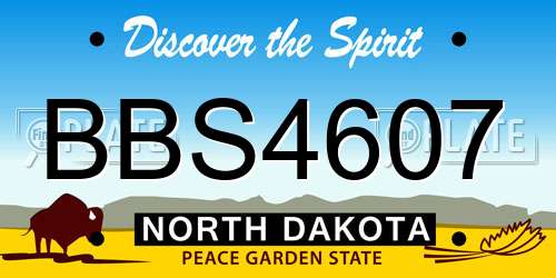 BBS4607 North Dakota License Plate