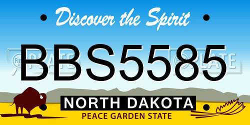 BBS5585 North Dakota License Plate