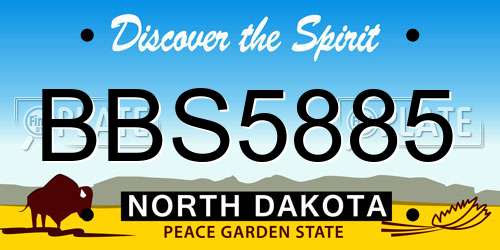 BBS5885 North Dakota License Plate