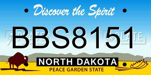BBS8151 North Dakota License Plate