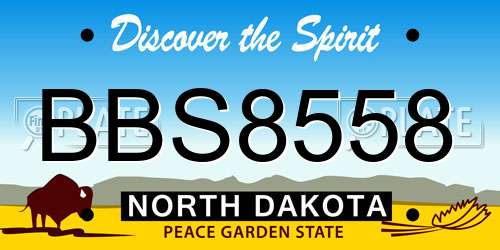 BBS8558 North Dakota License Plate