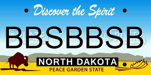 BBSBBSB North Dakota License Plate
