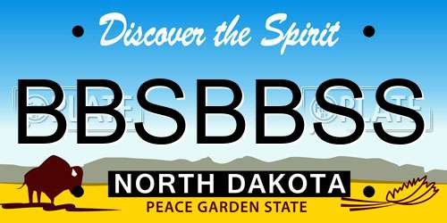 BBSBBSS North Dakota License Plate