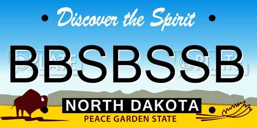 BBSBSSB North Dakota License Plate