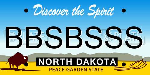 BBSBSSS North Dakota License Plate