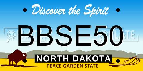 BBSE50 North Dakota License Plate