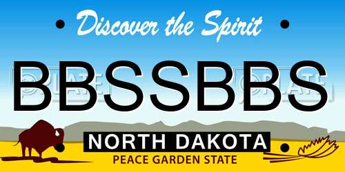 BBSSBBS North Dakota License Plate