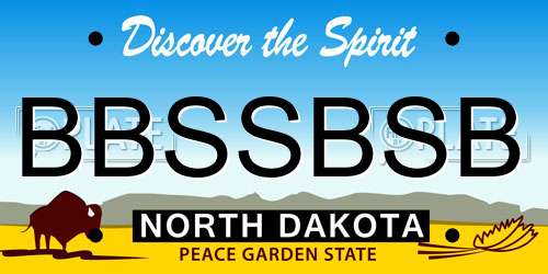 BBSSBSB North Dakota License Plate