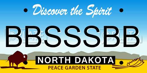 BBSSSBB North Dakota License Plate