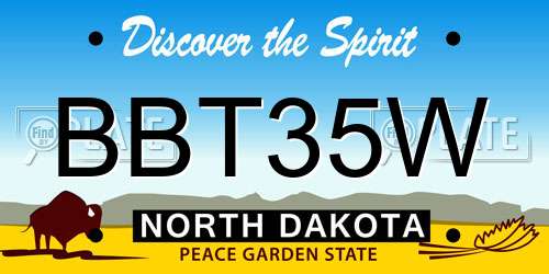 BBT35W North Dakota License Plate