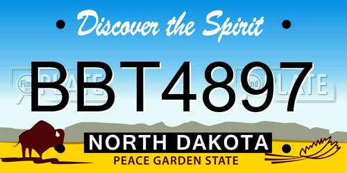 BBT4897 North Dakota License Plate
