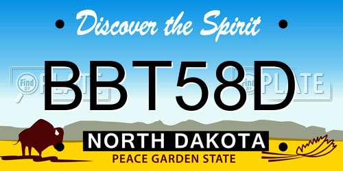 BBT58D North Dakota License Plate