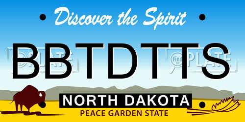 BBTDTTS North Dakota License Plate