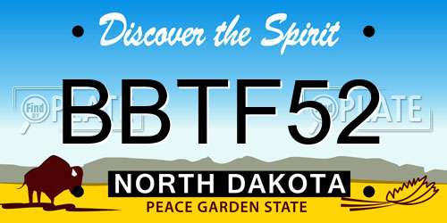 BBTF52 North Dakota License Plate