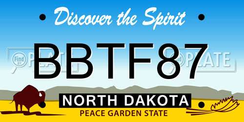 BBTF87 North Dakota License Plate