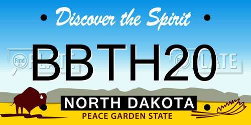 BBTH20 North Dakota License Plate