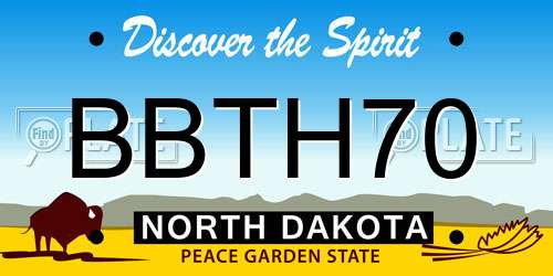 BBTH70 North Dakota License Plate