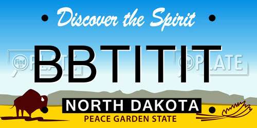 BBTITIT North Dakota License Plate