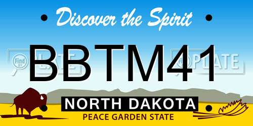 BBTM41 North Dakota License Plate