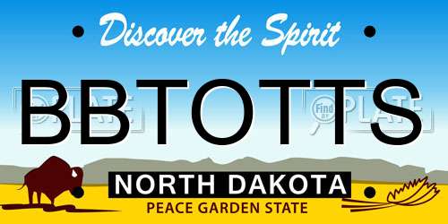 BBTOTTS North Dakota License Plate