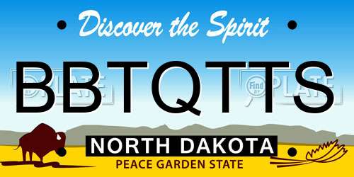 BBTQTTS North Dakota License Plate