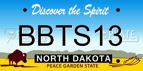 BBTS13 North Dakota License Plate