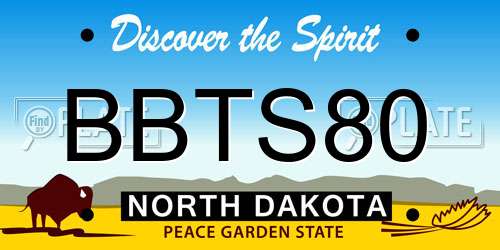 BBTS80 North Dakota License Plate