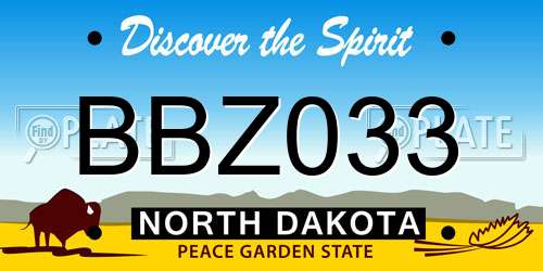 BBZ033 North Dakota License Plate