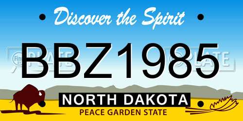 BBZ1985 North Dakota License Plate