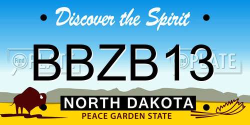 BBZB13 North Dakota License Plate