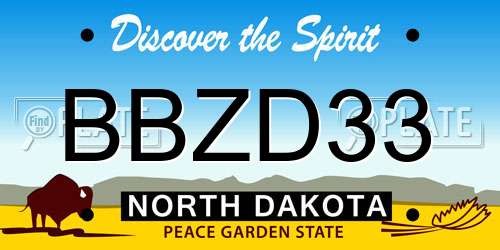BBZD33 North Dakota License Plate
